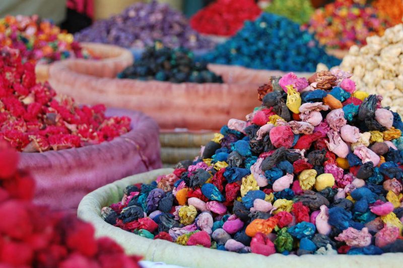 artisans in Morocco colorful process