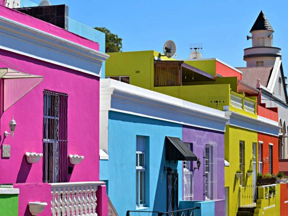 Colorful houses in Bo-Kaap Cape Town South Africa