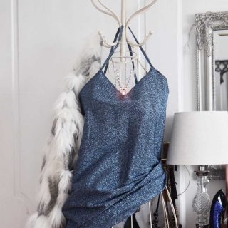 Wire Mannequin doll dressed in blue